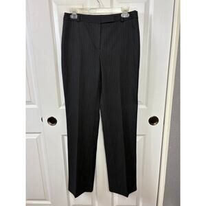 Charter Club Women's Dress Pants Size 6 Full Length Black Pinstriped Straight